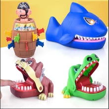 Children Large Crocodile Shark Mouth Dentist Bite Finger Game Novelty Jokes Kids Cartoon Pirate Barrel Family Trick Funny Game(China)