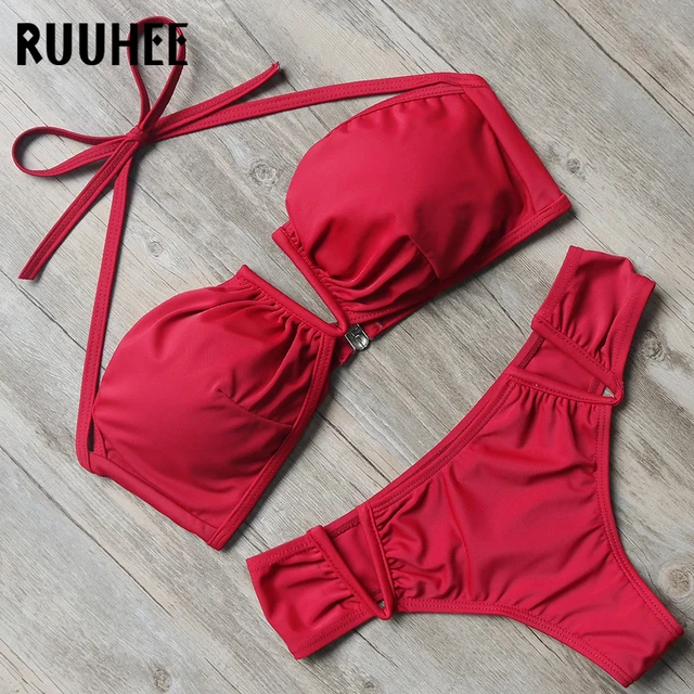 Best Offers RUUHEE Bikini Swimwear Women Swimsuit Sexy Bikini Set V-Neck Bathing Suit 2018 Female Beachwear Women's Swimming Suit With Pad Best Offers RUUHEE Bikini Swimwear Women Swimsuit Sexy Bikini Set V-Neck Bathing Suit 2018 Female Beachwear Women's Swimming Suit With Pad