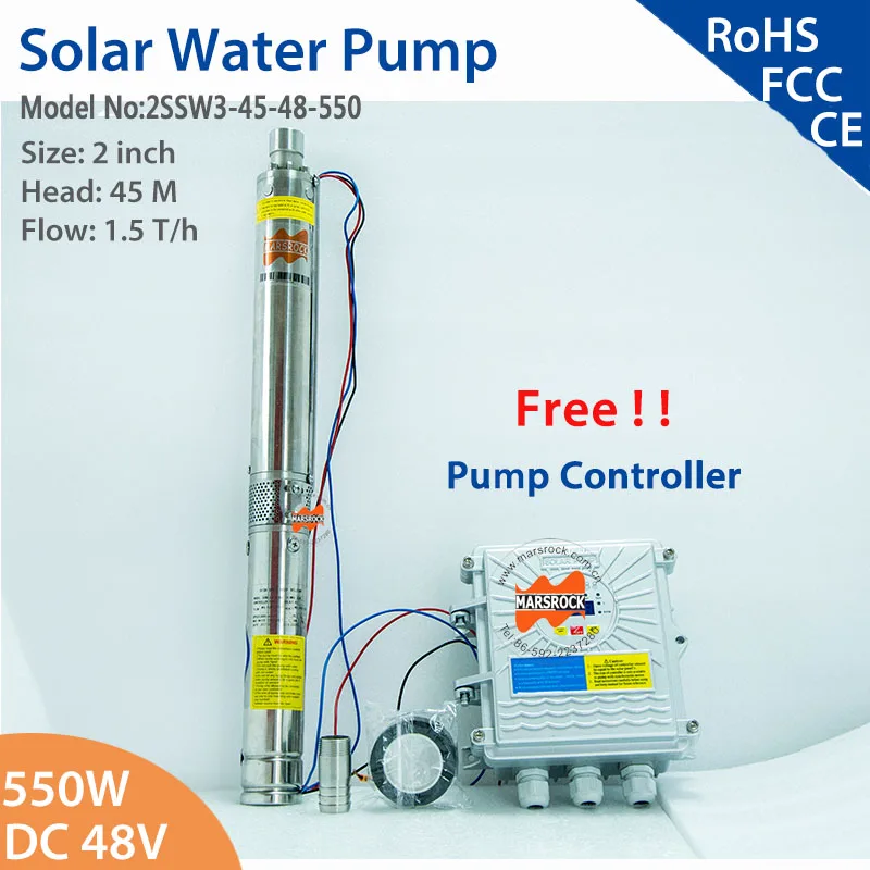 

2inch 550W 48V DC Brushless solar water pump with synchronous motor water flow 1.5T/H submersible pump for home & agriculture