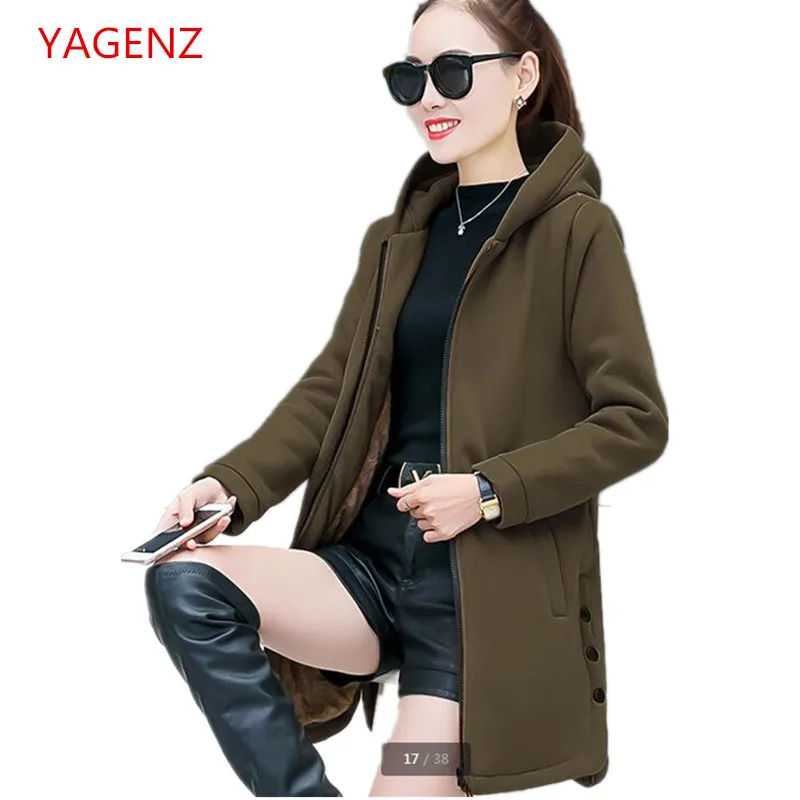 

Large size Women coat Autumn/winter Tops New product Plus cashmere Thickening Cotton Hooded jacket Leisure Women's wear K2839