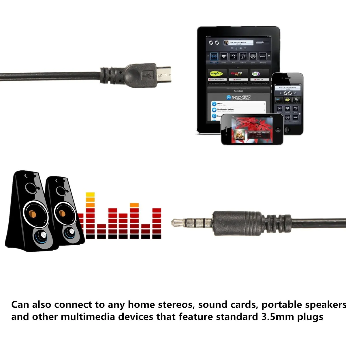 LEORY 40cm Micro USB 2.0 to 3.5mm AUX Car Lead Jack Audio Cable Cord For Mobile Phone Data Cable For Xiaomi For Phone Wholesale