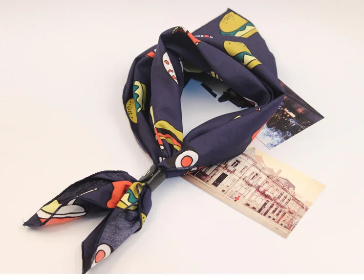 New Unisex Hip-hop Cotton Square Scarf Cartoon Floral Men's Scarves Women Casual Wear Neck Scarf Cover Headband 60*60CM Bandanas mens infinity scarf