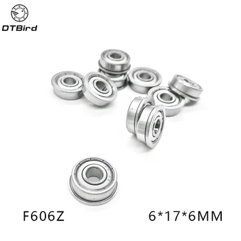 

20Pcs F606-2Z F606ZZ 6*17*6 F606zz F606 zz Flange Flanged Deep Groove Ball Bearings 6x17x6mm