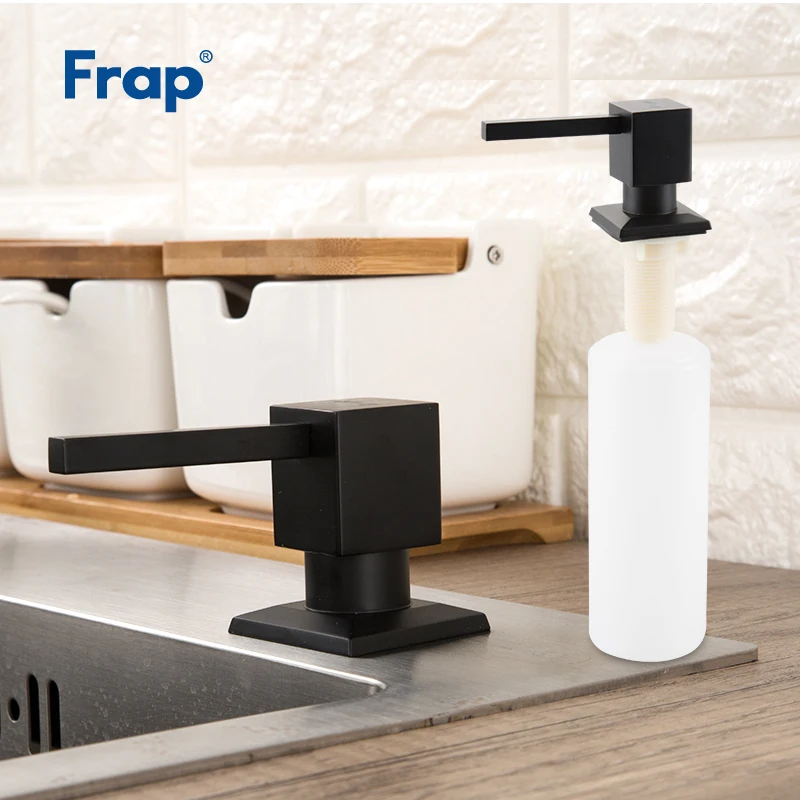 Goede FRAP Zeepdispenser Zwart Rvs Badrandcombinaties Keuken Zeep Dispensers Vierkante Teller top Dispenser Y35030