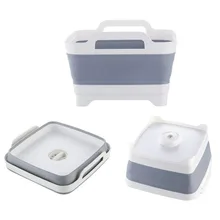 Портативный водонепроницаемый складной бассейн горшок с ручкой для переноски мытье овощей фруктов пластиковое складное ведро для умывальника для кемпинга пикника пешего туризма