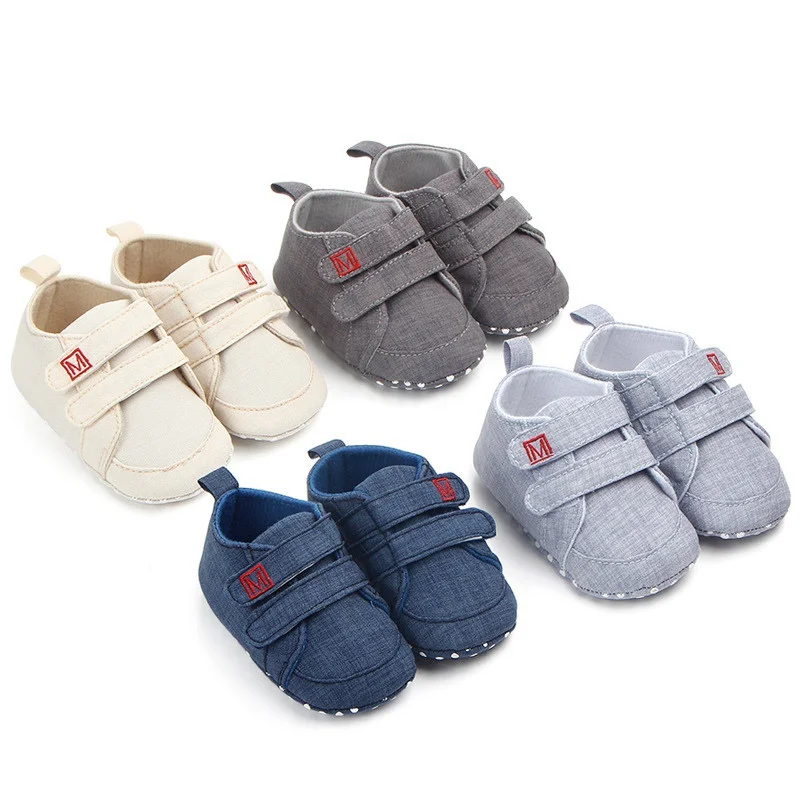 Классические детские холщовые ботиночки для новорожденных, модная обувь для маленьких мальчиков и девочек, Повседневная хлопковая обувь