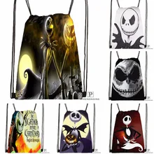 Custom The Nightmare Before Christmas Drawstring Backpack Bag Cute Daypack Kids Satchel (Black Back) 31x40cm#180531-01-47