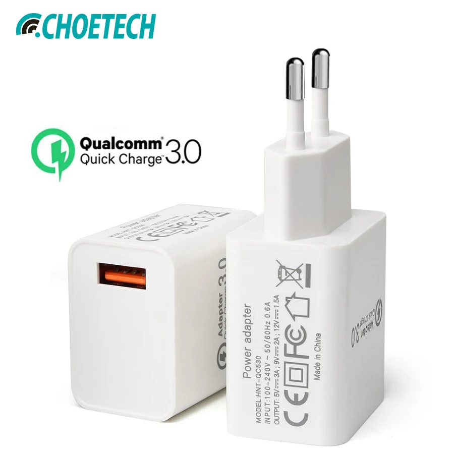 

Choetech QC3.0 Usb Phone Charger Qualcomm c 3.0 Fast Charging Mobile Phone Charger For Huawei Xiaomi