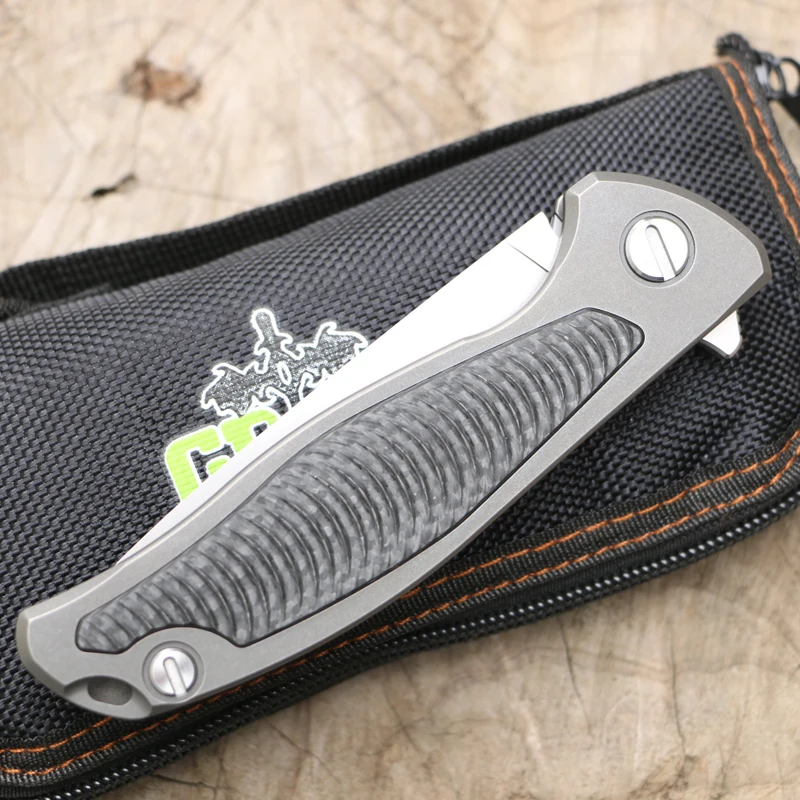 Складной нож Green thorn F95 с подшипником D2 leaf TC4 ручка из титанового сплава карманный
