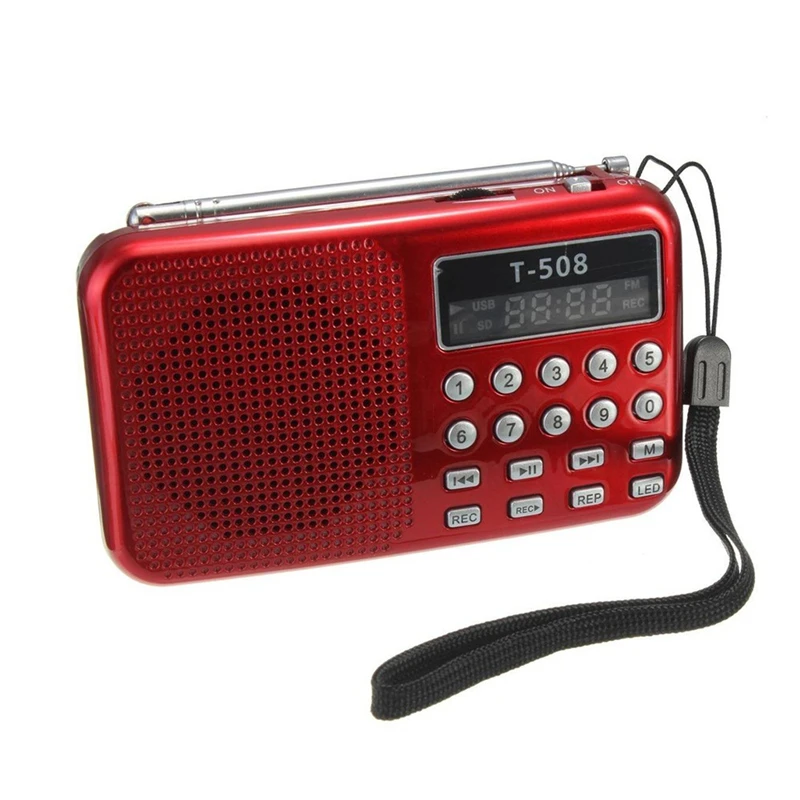 Портативный светодиодный мини динамик T508 с поддержкой USB TF карты MP3 музыкальный