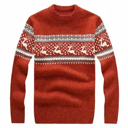 Мужской свитер с оленем, 2018 новый зимний мужской Рождественский свитер с оленем, модная брендовая одежда, приталенный пуловер, мужской