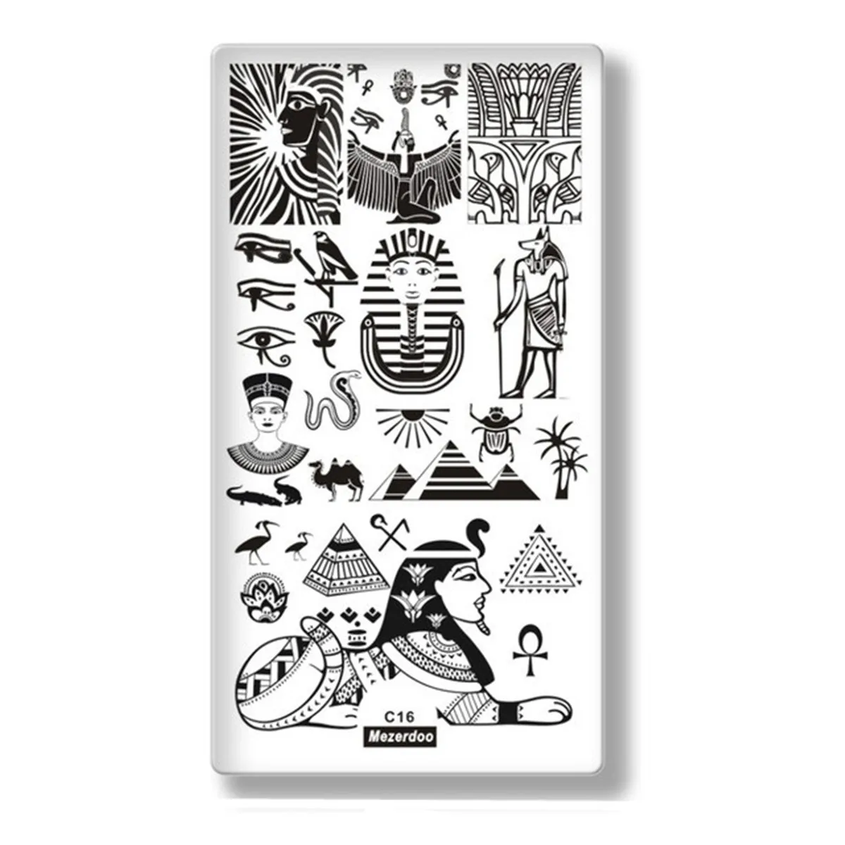 Placas de Imagem com Modelos Suporte de Placa de Couro Buda Faraó Mandala Manicure Unha Arte Polonês Carimbar 4 pc - Set Modelo Unhas 4 de imagem com modelos suporte de placa de couro