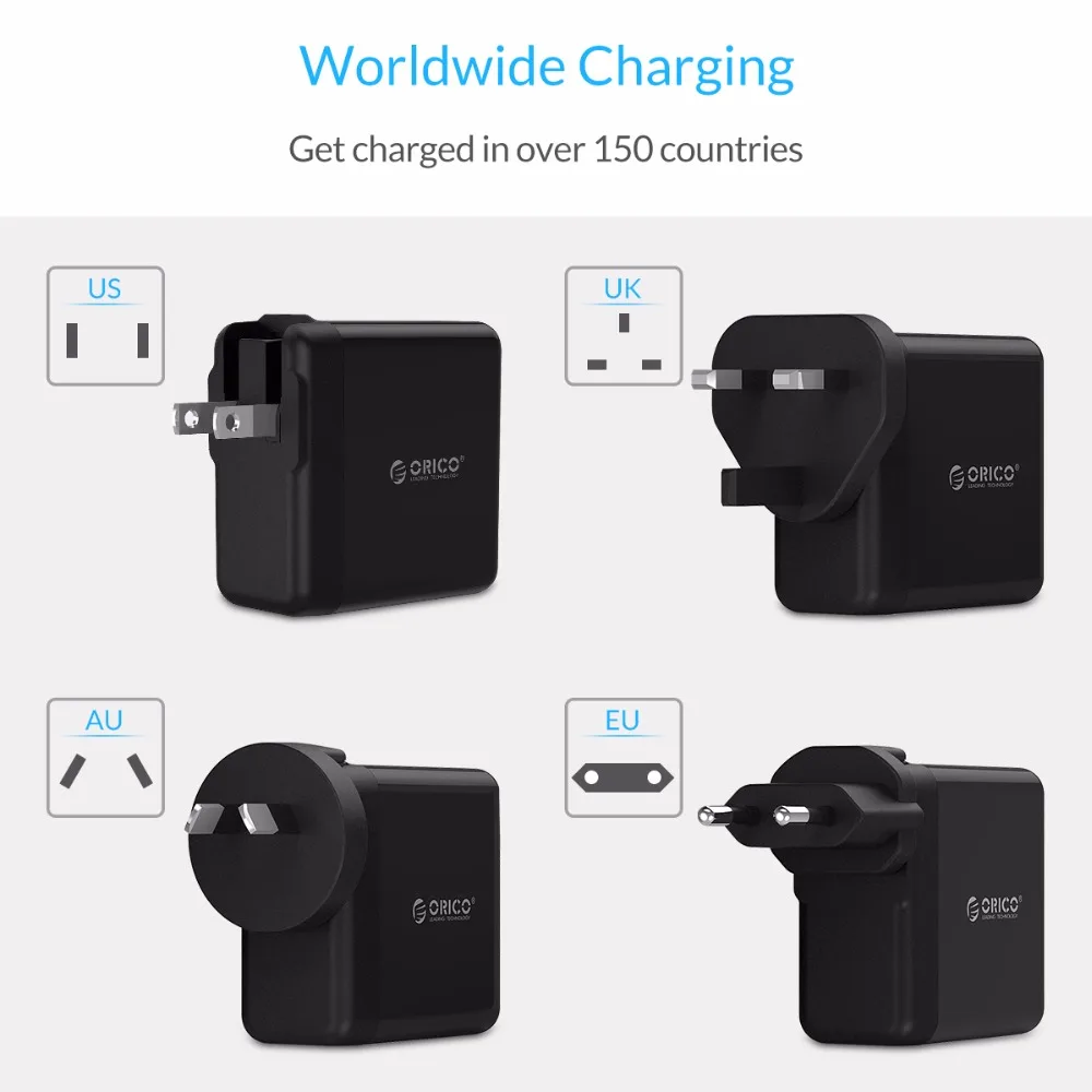 Дорожное зарядное устройство ORICO с 4 USB портами 5 В 6 8 А 34 Вт|wall charger|travel chargerusb travel