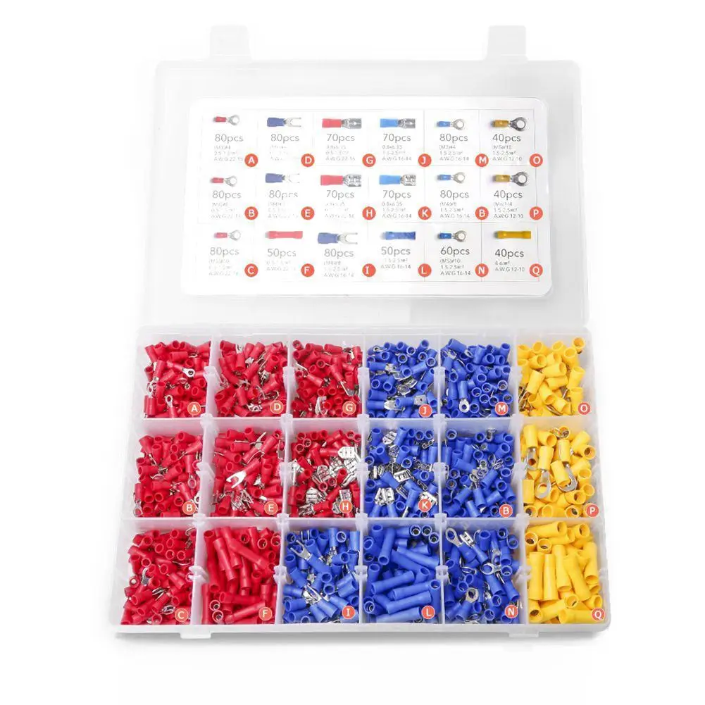 

SHGO-1200PCS Crimp Connectors Electrical Crimp Terminals with 18 Sizes Insulated Terminal Set