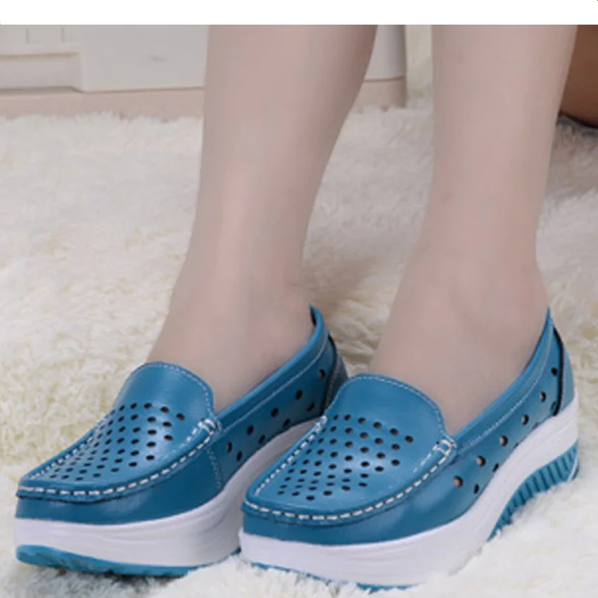 

genuine leather women running shoes slimming swing ladies girls shoes women low top brand running sneakers travel shoes women