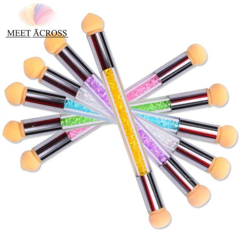 

MEET ACROSS 1Pcs Nail Art Sponge Gradient Pen Acrylic Gel Polish Dotting Transfer Rhinestone Pick Up Paint Sponge Nail Art Tools