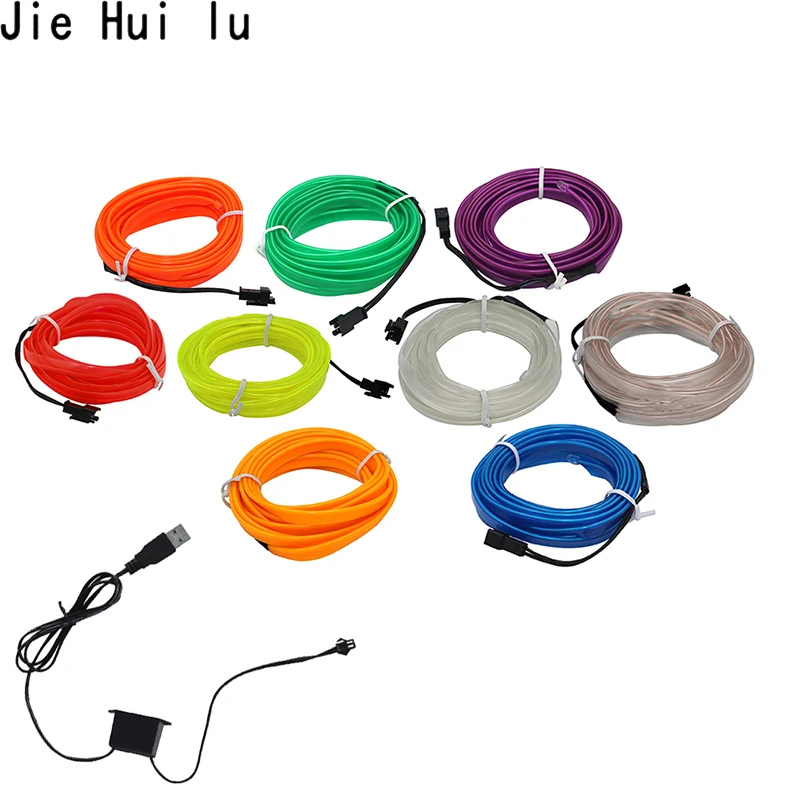 1 м/2 м/3 м/5 м автомобильное Внутреннее освещение авто светодиодная лента EL Wire Rope