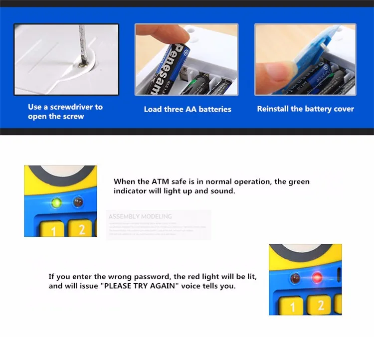 Милый мультяшный Банкомат копилка Миньоны Копилка безопасные замки панда умная Голосовая подсказка копилка