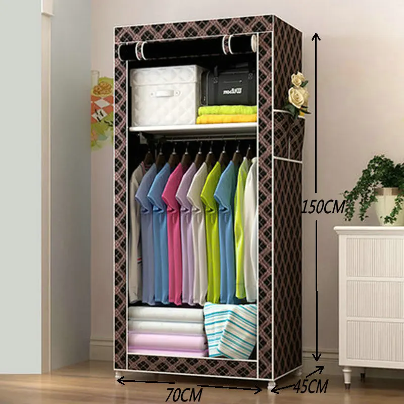 Tanie Fashion Simple style mała szafa ubraniowa szafki do przechowywania składana włóknina szafa stalowa indywidualna szafa do sypialni