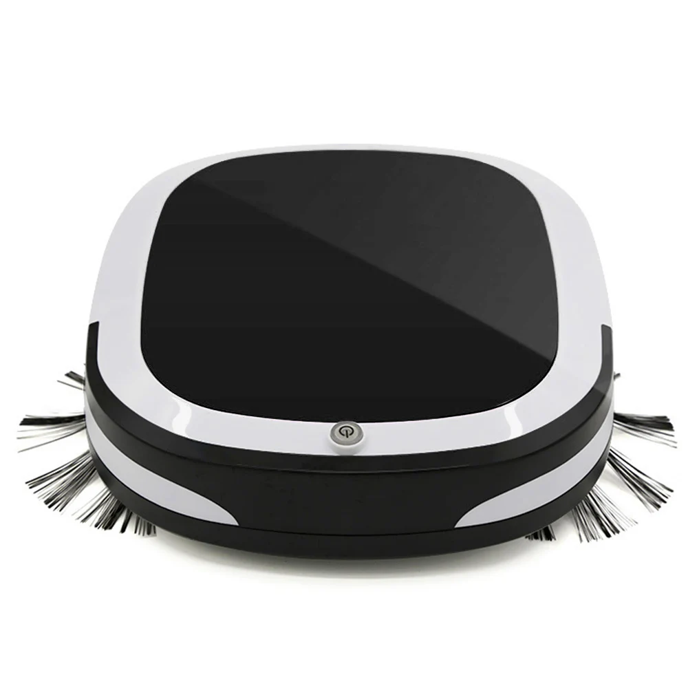 Интеллектуальный робот-пылесос перезаряжаемый ультра тонкий подметальный робот сухая влажная подметальная машина большой всасывающий чистящий инструмент - Цвет: Черный