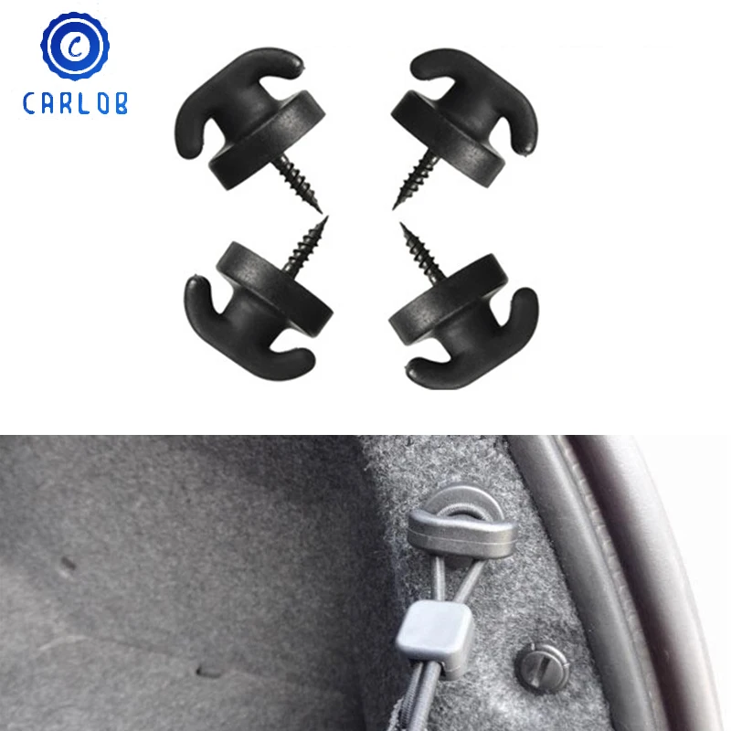 

CARLOB 4pcs Car Fastener Tie Down Hooks Ring Loop Forest Hanging Accessories Boot Rear Trunk Glove Storage Net Clip For Ford VW