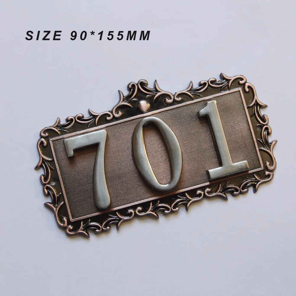 

3 Digits European Style House Numbers High-grade 3D Digital Cards Gate Numbers Hotel Villa Apartment Door Plating Plate Signs