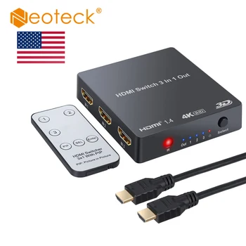 

(Send from US) Neoteck 4K 2160P 3 Ports HDMI Switcher High Speed Audio Switcher with PIP IR Remote Control for HDTV DVD PS4