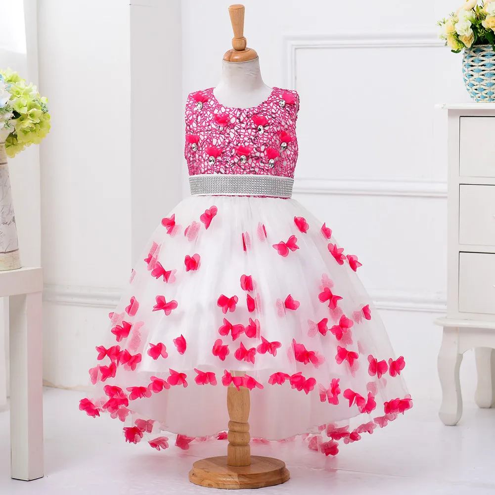 

2018 new Petal Princess bubble grenadine Colourful Flower girl dresses Birthday children age size 3t 6 7 8 9 10 11 12 13 14 15 y