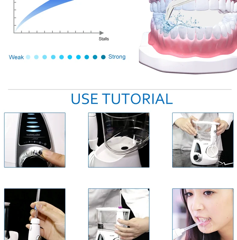 Waterpulse Dental Water Flosser Oral Irrigator Waterpick Dental Floss Water Irrigation Jet Dental Tooth Floss V600g 13