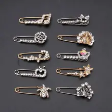 Sparking Crystal vintage brooch Safety Pin Brooches For Women Suit Sweater Scarves Brooch Charm Jewelry Accessories blucome shining big green flowers brooches for women vintage crystal brooch corsage women sweater hats scarf suit jewelry pins