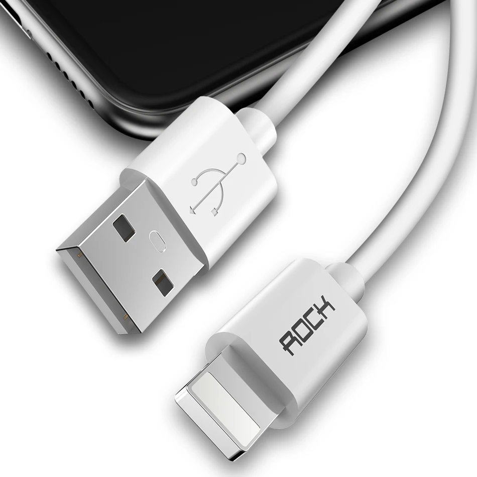 ROCK 3 pcs/lot 2m USB Cable For iPhone X 8 7 6 6S Plus 5 5s SE Fast Data Sync Charging Charger Cables for Lighting Cable cord