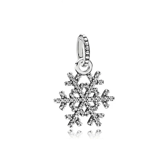 

Kristie 100% 925 Sterling Silver 1:1 390354CZ SPARKLING SNOWFLAKE SILVER NECKLACE Original Fashion Jewelry