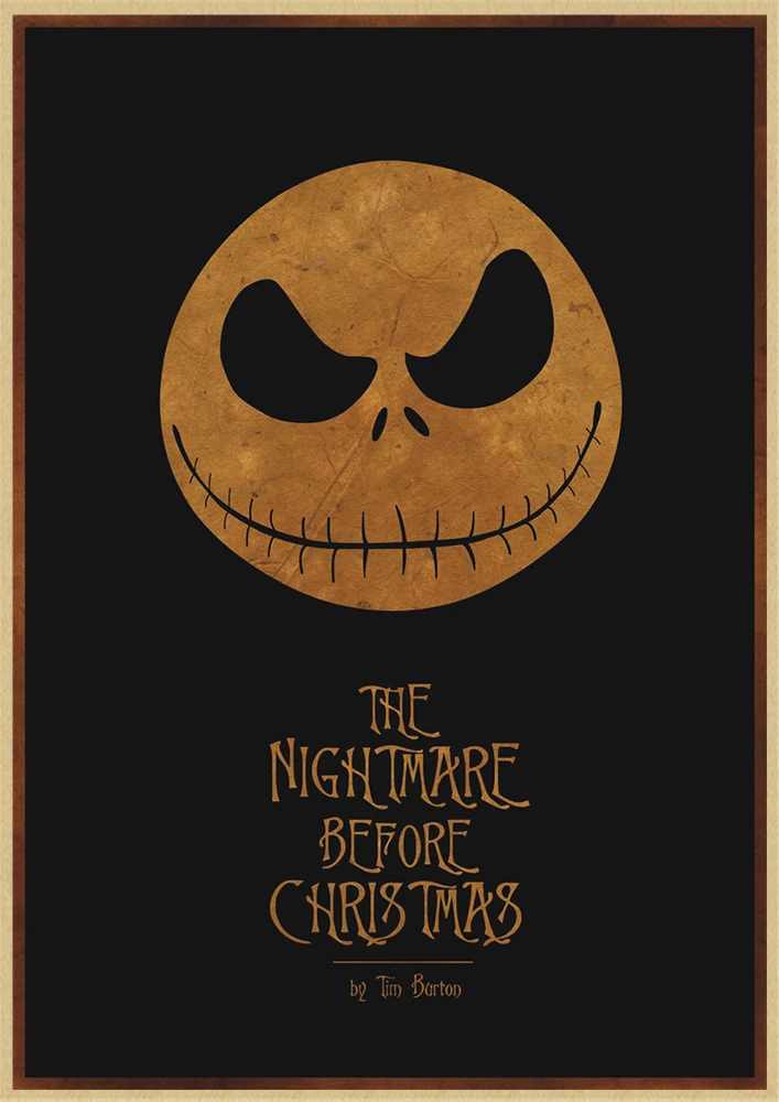 Кошмар перед Рождеством живопись детская комната Ресторан крафт-бумага мультфильм ретро плакат