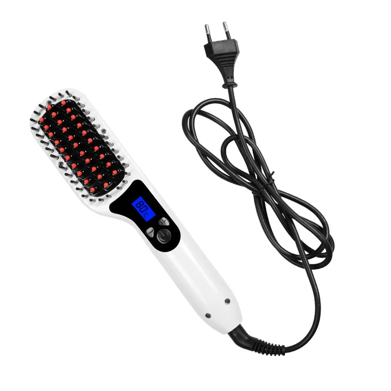 Free Shipping LCD Comb Brush Hair Straightener New Ceramic Hair