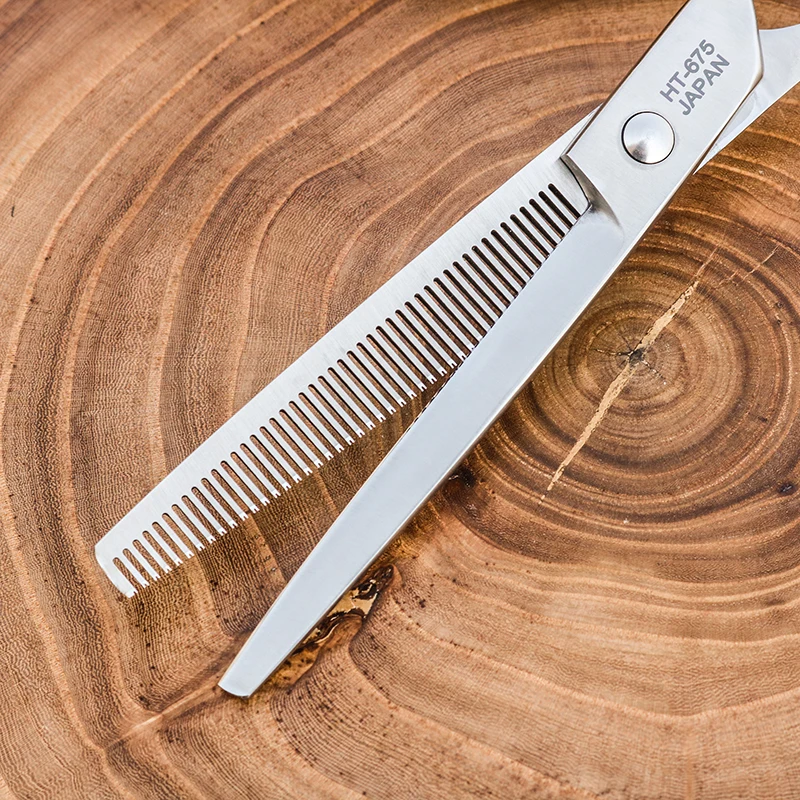 Professional Dog Grooming Scissors Dog Thinning Shears 6.75 INCH 46 Teeth Right Hand Matte Silver Kingbird NEW