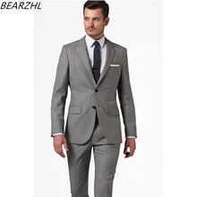 Свадебный костюм для жениха серый смокинг для мужские деловые костюмы официальная одежда шерстяное платье