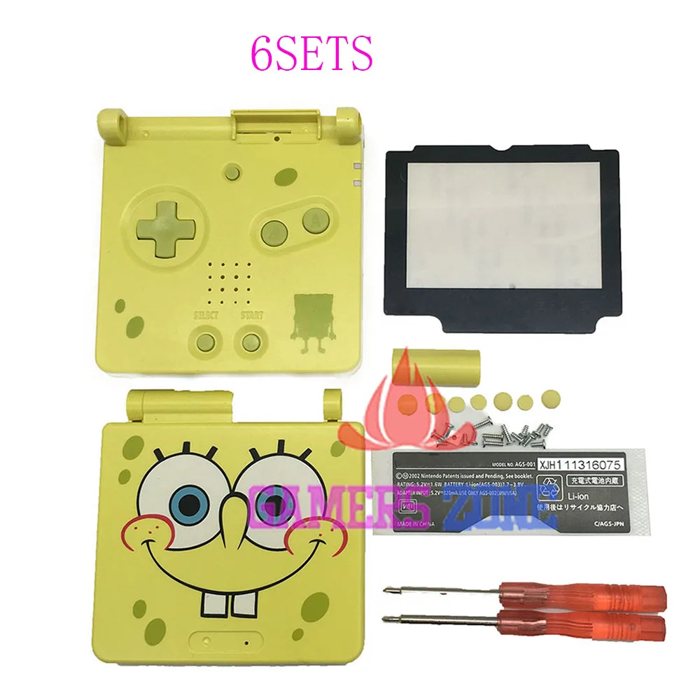 

6SETS For GBA SP Version Replacement Housing Shell Screen Lens For Gameboy Advance GBA SP Case Cover