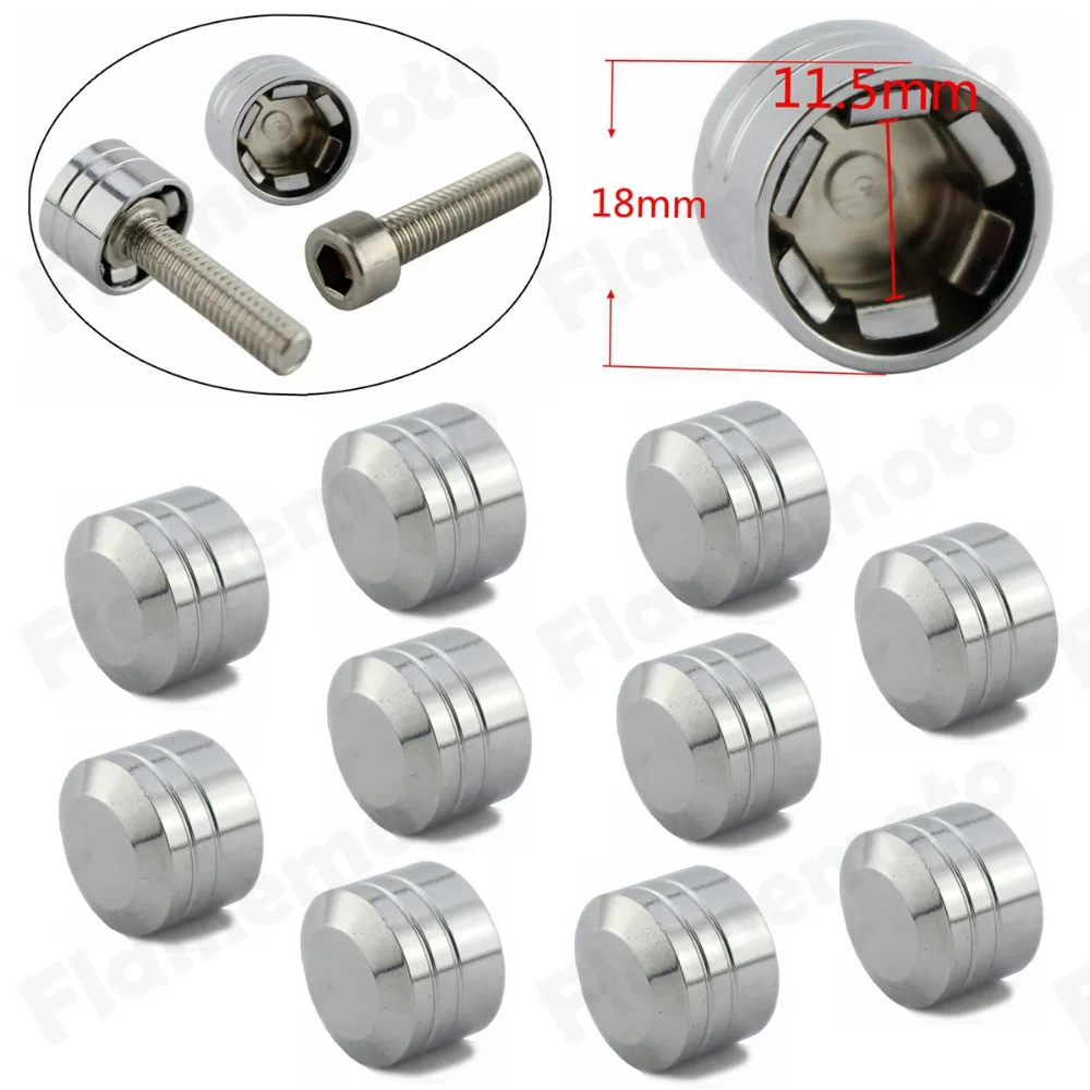 

For Harley Twin Cam Softail Chrome CNC Schrauben Motor Bolt Cap Cover Inner 11.5mm 7/16" Motorcycle Head Bolt Caps UNDEFINED