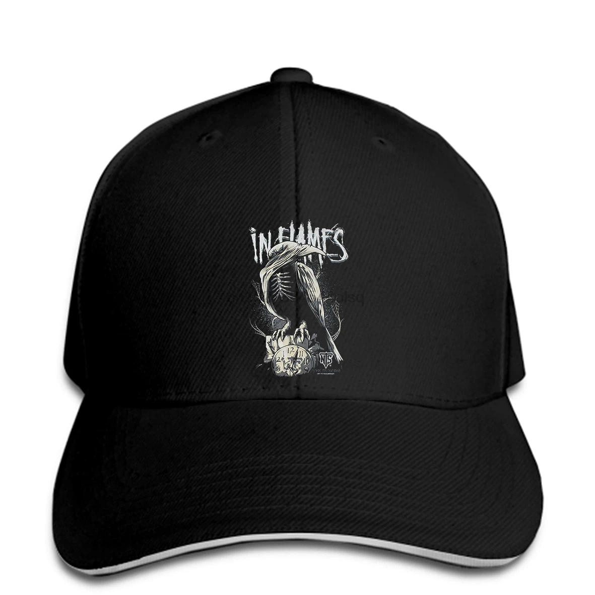 

In Flames Crow clock Men Baseball Cap