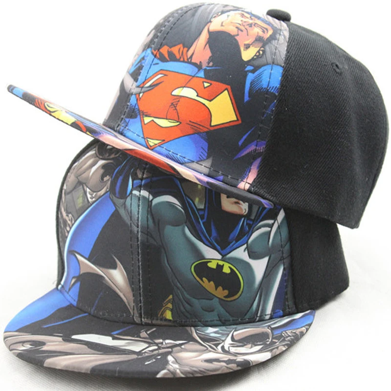 Children Baseball Cap Batman VS Superman fashion spiderman children's casual mesh cap hip-hop baseball hat for kids boy girl