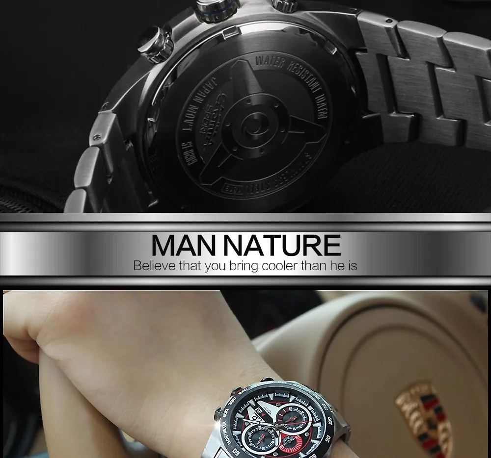 Элитный бренд часы Для мужчин спортивные Световой гонки Для мужчин s кварц двигаться Для мужчин t наручные часы Водонепроницаемый 100 м из
