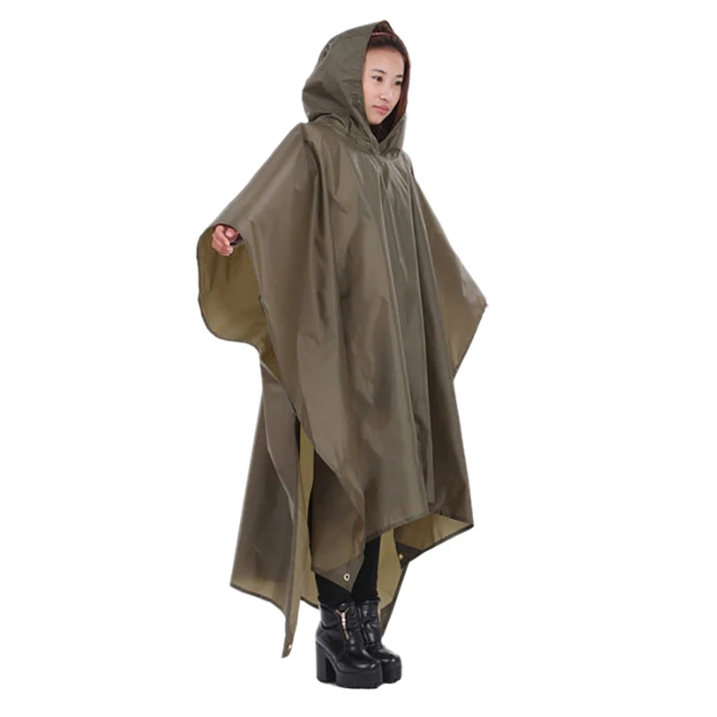 

3-in-1 Portable Hooded Raincoat Outdoor Multi Functional Floor Mat Rain Cover Rainwear Multi-tool Outdoor Picnic Accessories