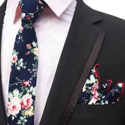 6 см мужские узкие комплект галстуков 100% хлопчатобумажный галстук с цветочным платок
