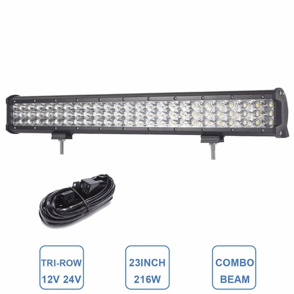 

23 INCH LED WORK LIGHT BAR OFFROAD CAR SUV ATV BOAT TRUCK TRAILER CAMPER PICKUP 12V 24V TRACTOR 4X4 AUXILIARY DRIVING LAMP 216W