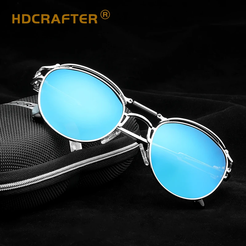 HDCRAFTER, поляризационные солнцезащитные очки, женские, фирменный дизайн, стимпанк, солнцезащитные очки, Ретро стиль, овальные очки