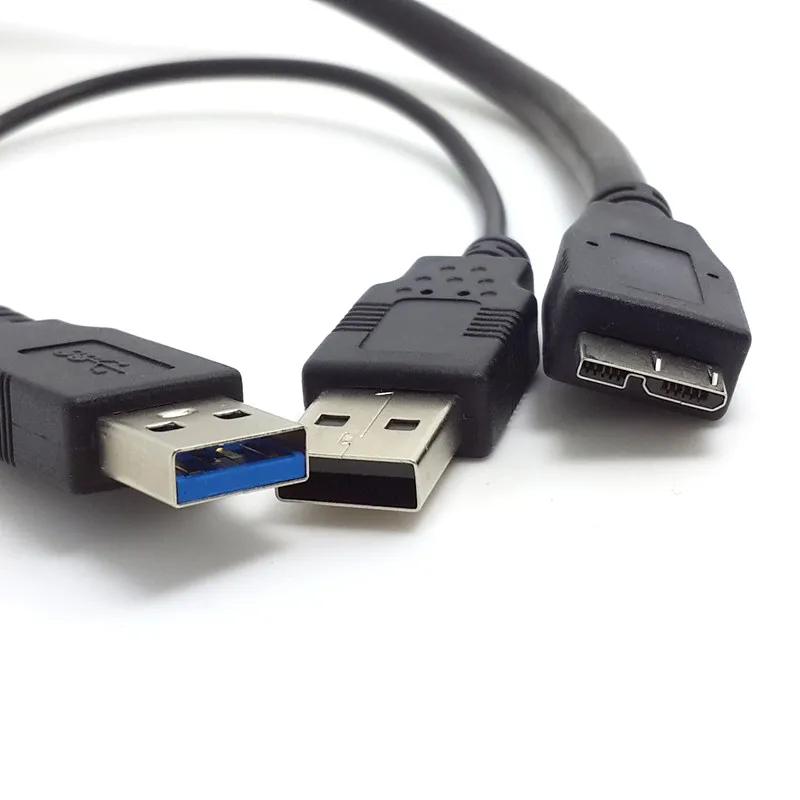 50 см длинный кабель Два USB3 0 A штекер Micro USB 3 B для мобильного жесткого диска с