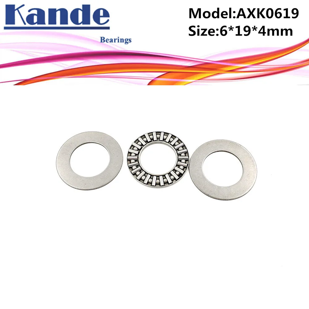 

AXK0619 + 2AS 1PC Thrust Needle Roller Bearing With Two AS0619 Washers 6*19*4 mm Plane Thrust Needle Roller Bearing