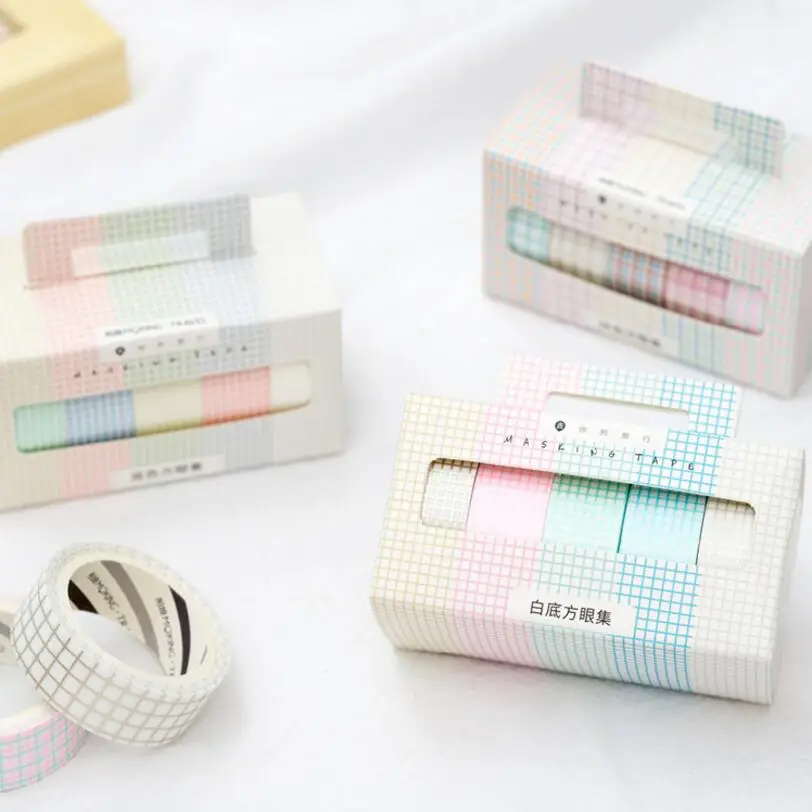 

3-9cm Wide Grid Pattern series Gilding Washi Tape DIY Scrapbooking Sticker Label Watercolor Masking Tape School Office Supply