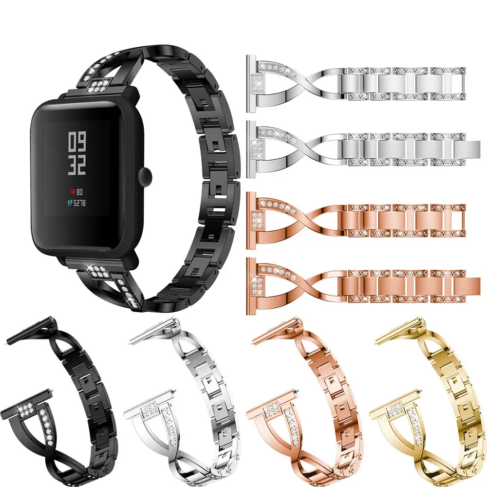 CARPRIE Смотреть Band металл кристалл ремешок на запястье для Xiaomi Huami Bip молодежи часы 8D1117 челнока