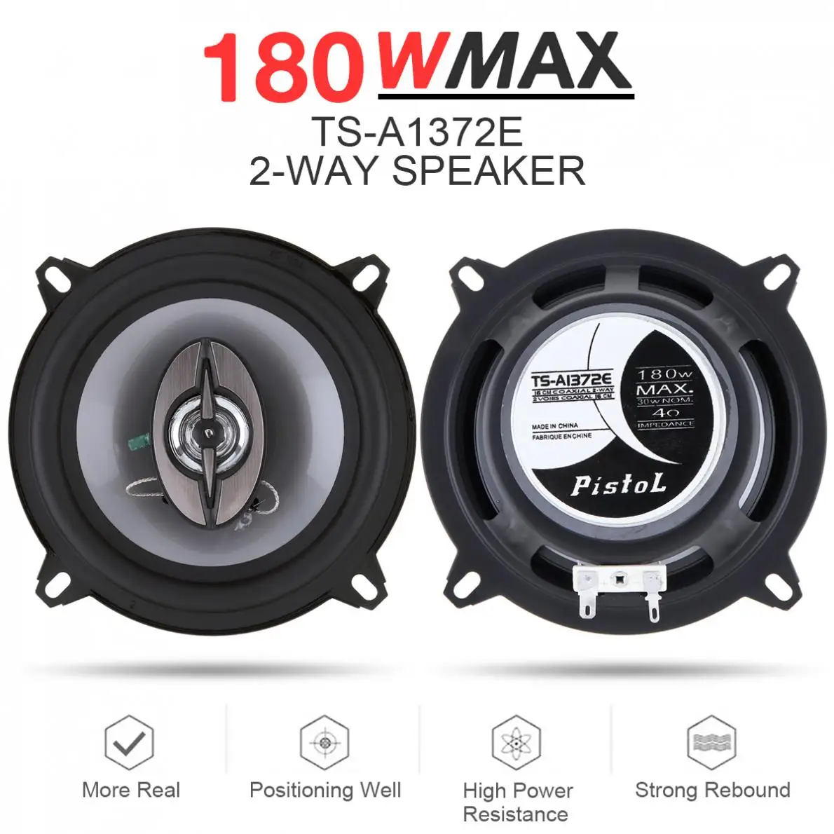 Автомобильный коаксиальный hifi-динамик 2 шт. 180 Вт 5 дюймов 13 см 2Way автомобильная